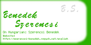 benedek szerencsi business card